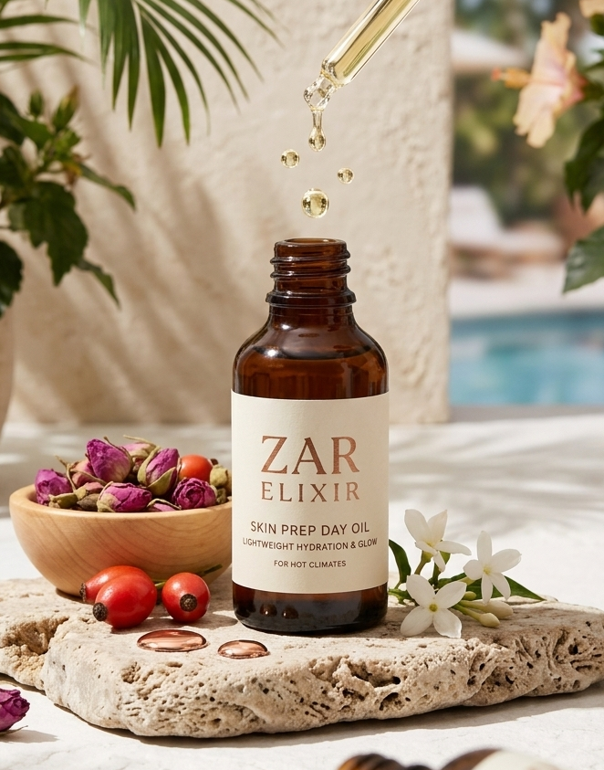 Skin Prep Day Oil | Lightweight Hydration & Glow for Hot Climates